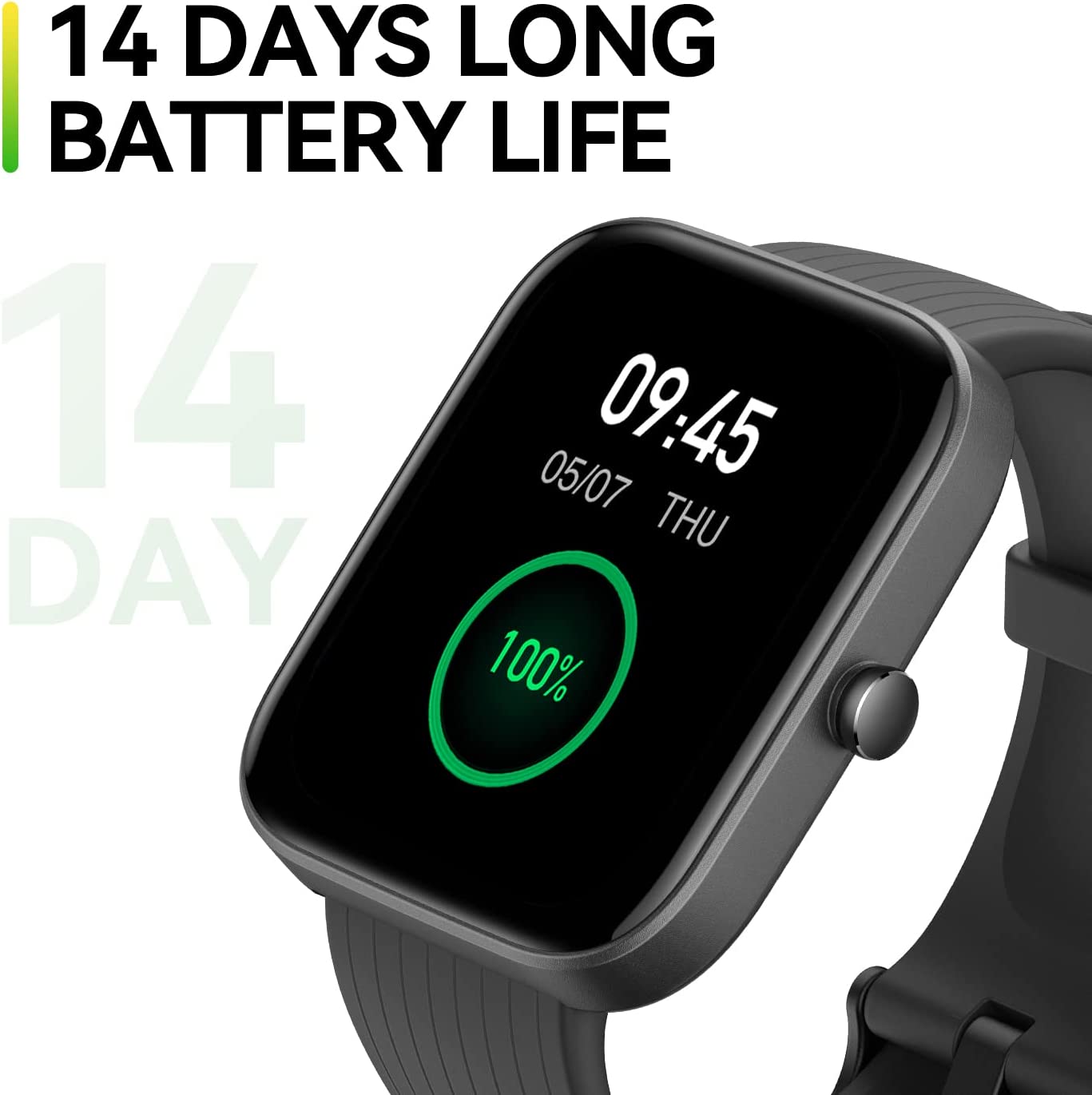 Amazfit Bip 3 Pro 安卓 iPhone 智能手表，4 个卫星定位系统，1.69 英寸彩色显示屏，14 天电池寿命，60 多种运动模式，血氧心率监测器，防水（黑色）