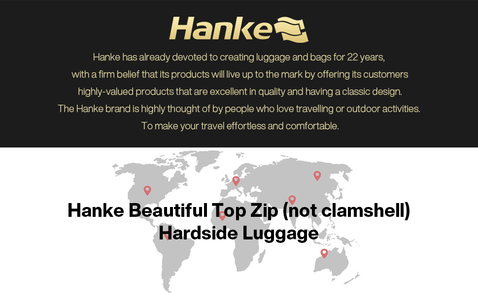 Hanke 随身行李箱，带轮子和前开口，20 英寸万向轮行李箱，内置 TSA 铝框 PC 硬边拉杆行李箱旅行包 - 象牙白
