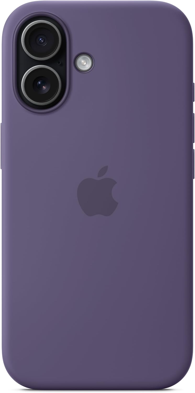 苹果iPhone 17硅胶套，带MagSafe和摄像头控制：轻便的手机壳，兼容无线充电，光滑的哑光表面；紫雾