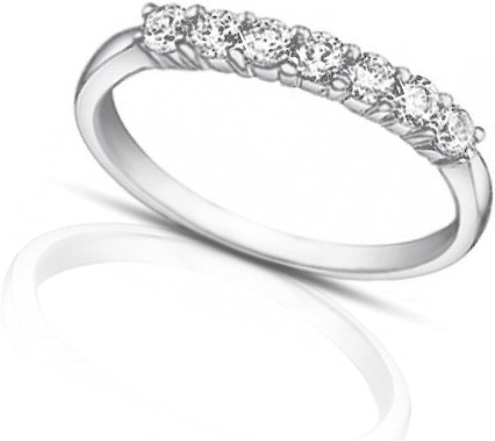 Madina Jewelry 0.50 克拉女士圆形切割钻石婚戒铂金戒指