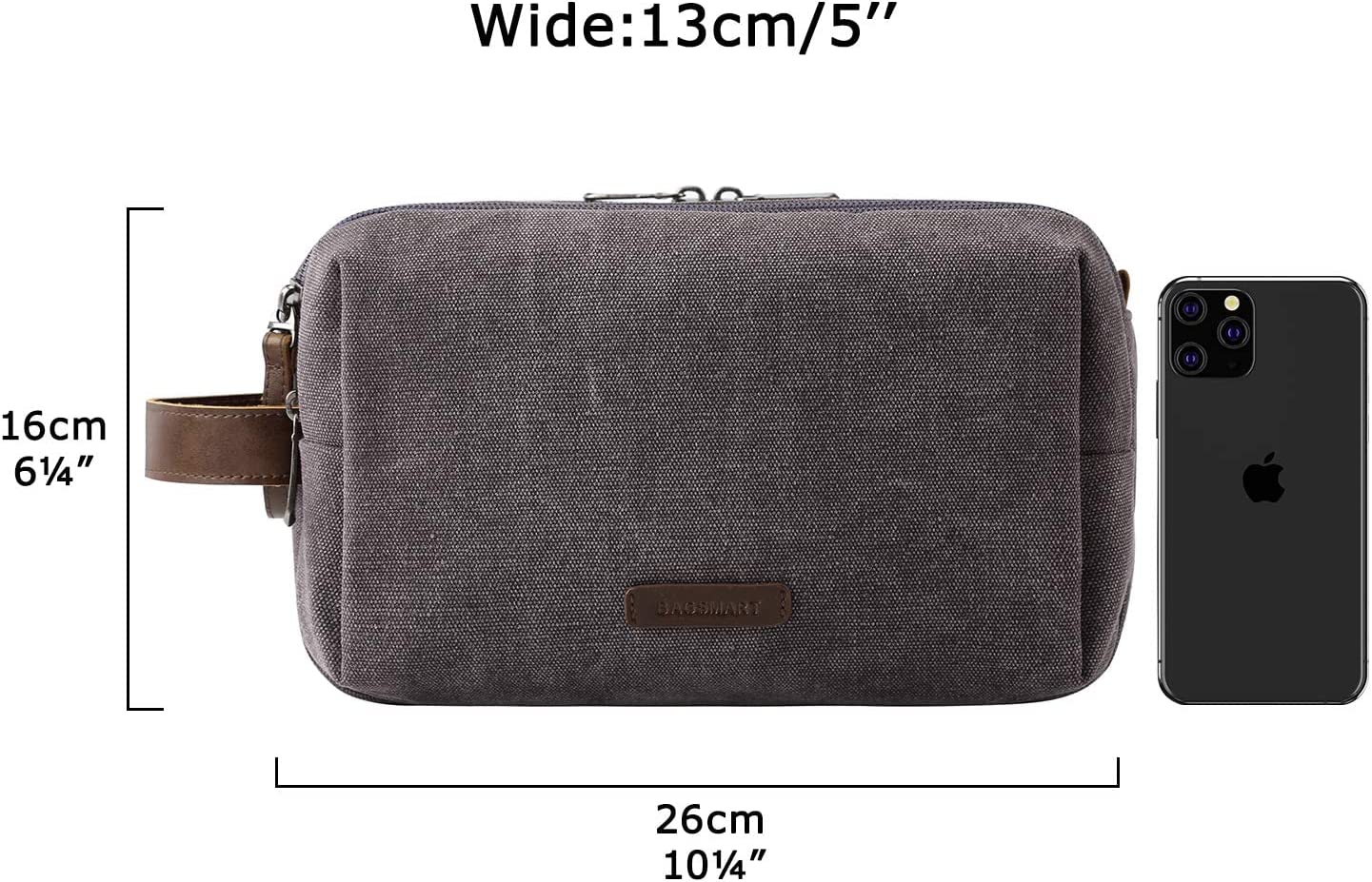 BAGSMART 男士洗漱包，旅行洗漱收纳袋 Dopp Kit 洗漱用品防水剃须袋