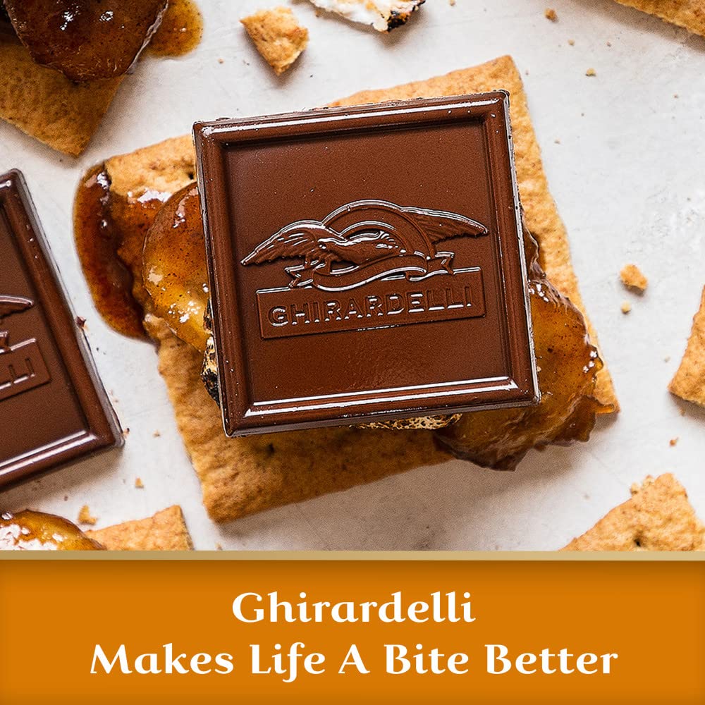 GHIRARDELLI 焦糖夹心牛奶巧克力方块，牛奶巧克力焦糖方块糖果，5.32 盎司袋装（6 件装）