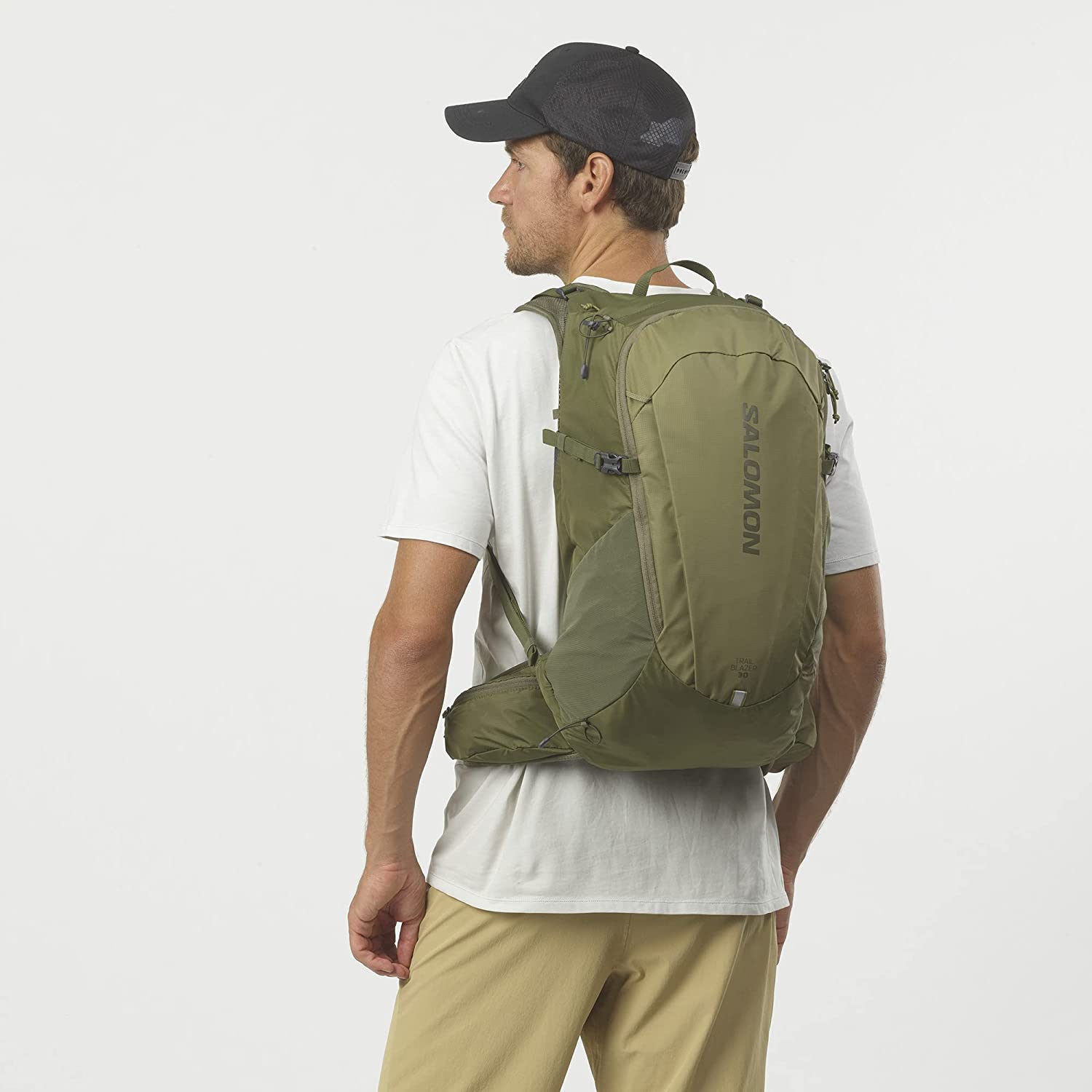Salomon Trailblazer 30 男女通用背包 30L 远足越野跑，橄榄绿（马提尼橄榄）