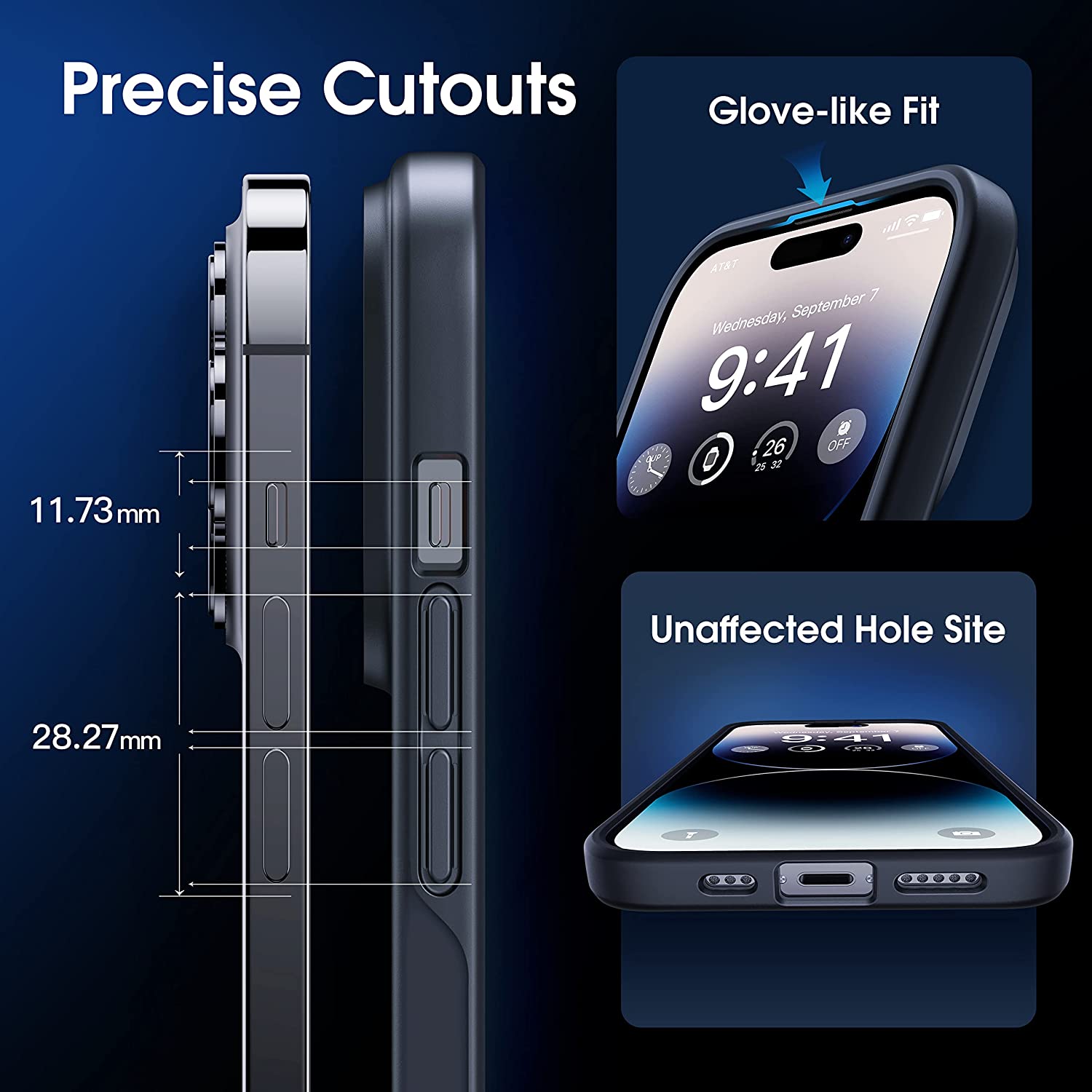 CASEKOO 极简主义全新哑光防震 iPhone 14 Pro Max 手机壳 [零污工艺][10 英尺军用级保护] 保护性半透明背面防滑女士男士 iPhone 14 Pro Max 手机壳，黑色