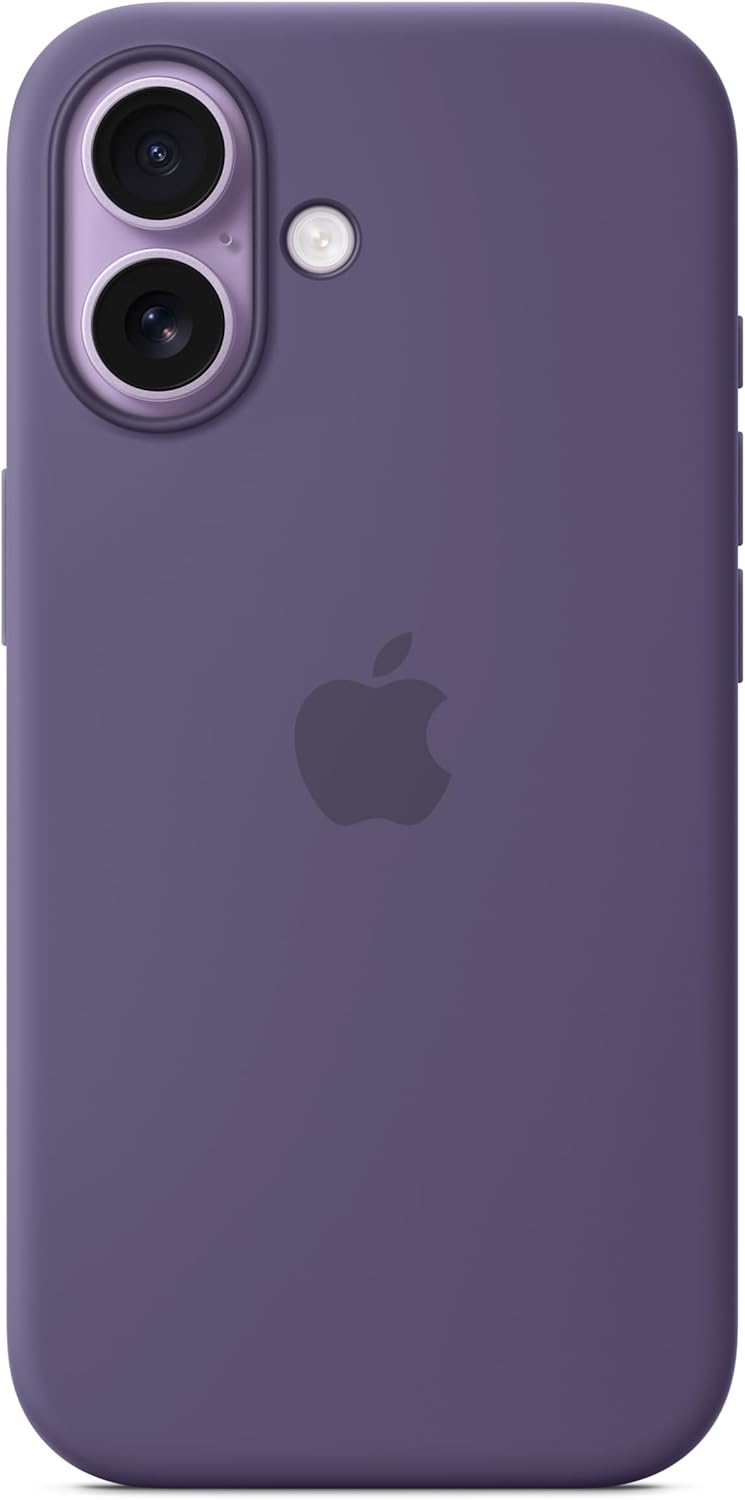苹果iPhone 17硅胶套，带MagSafe和摄像头控制：轻便的手机壳，兼容无线充电，光滑的哑光表面；紫雾