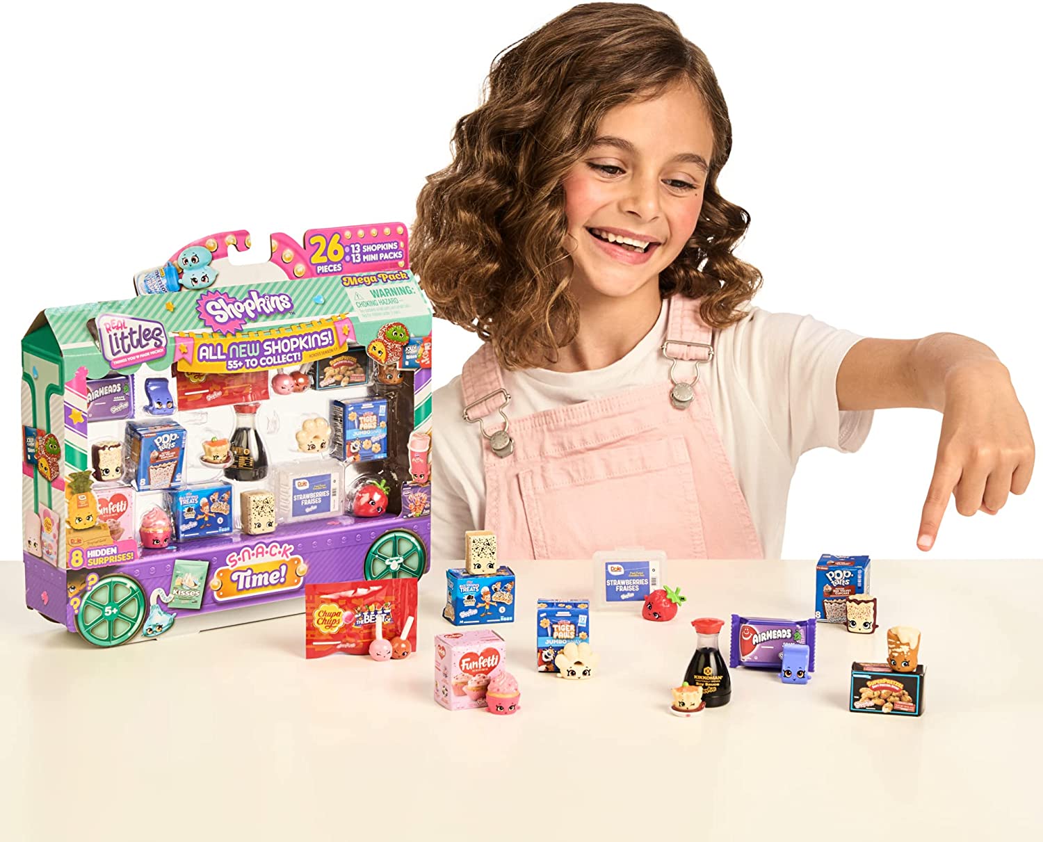 Shopkins Real<littles Snack Time Mega Pack，13 加 13 个 Real Branded 迷你包，内含 8 个隐藏的惊喜。