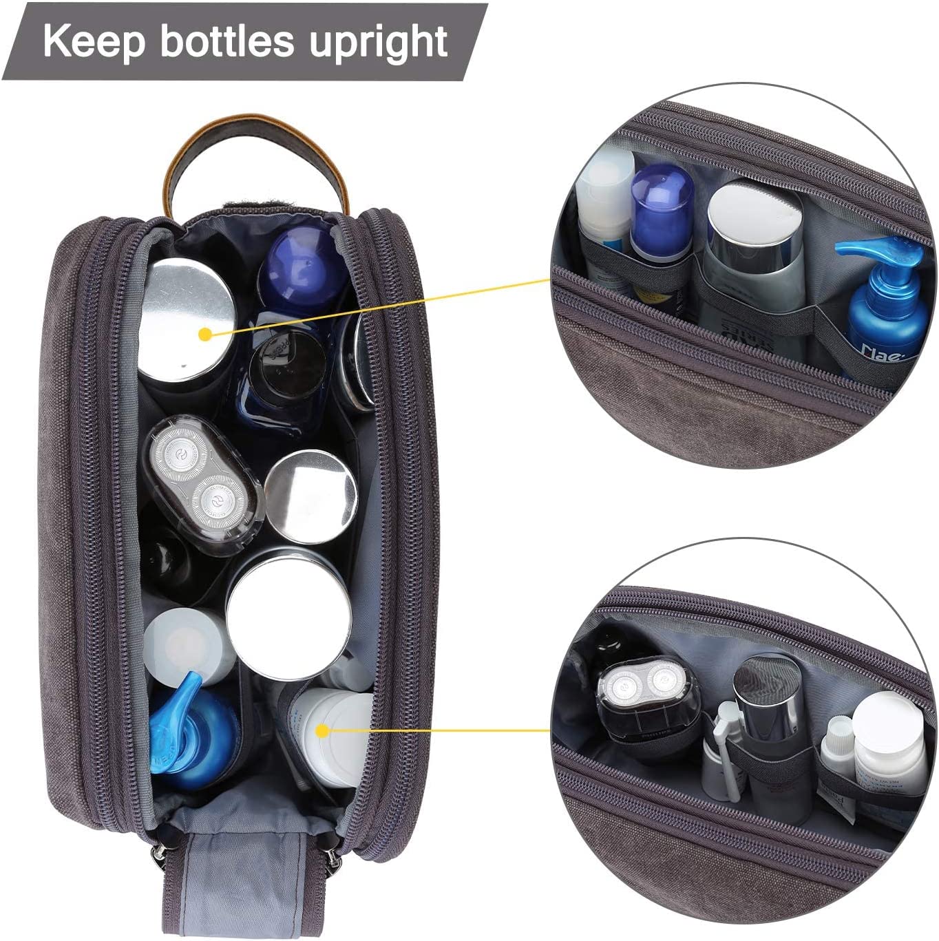 BAGSMART 男士洗漱包，旅行洗漱收纳袋 Dopp Kit 洗漱用品防水剃须袋