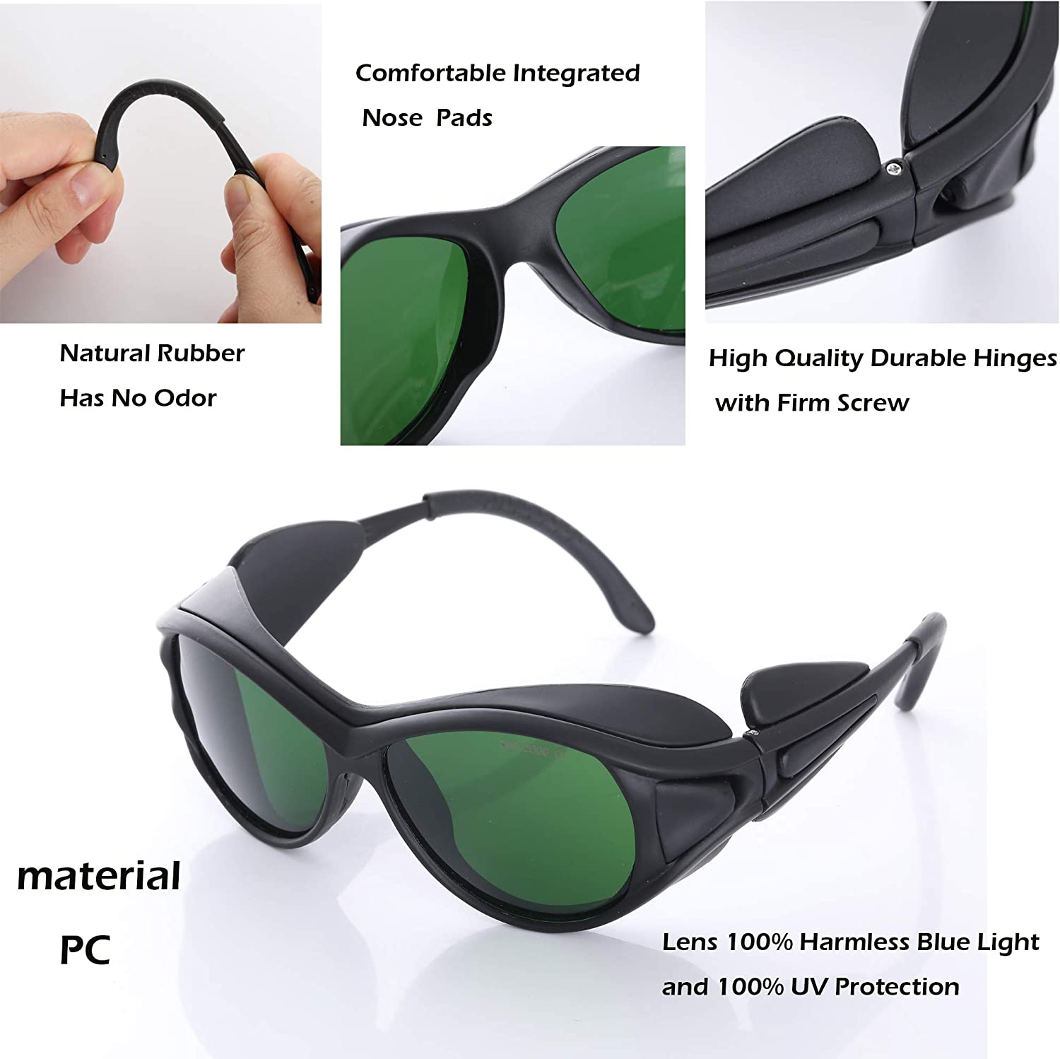 JILERWEAR 专业激光安全眼镜，适用于 405nm、445nm、450nm、532nm、850nm 激光和 190nm-490nm 波长紫/蓝/红激光防护眼镜