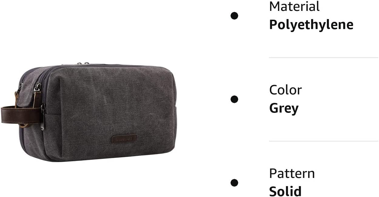 BAGSMART 男士洗漱包，旅行洗漱收纳袋 Dopp Kit 洗漱用品防水剃须袋