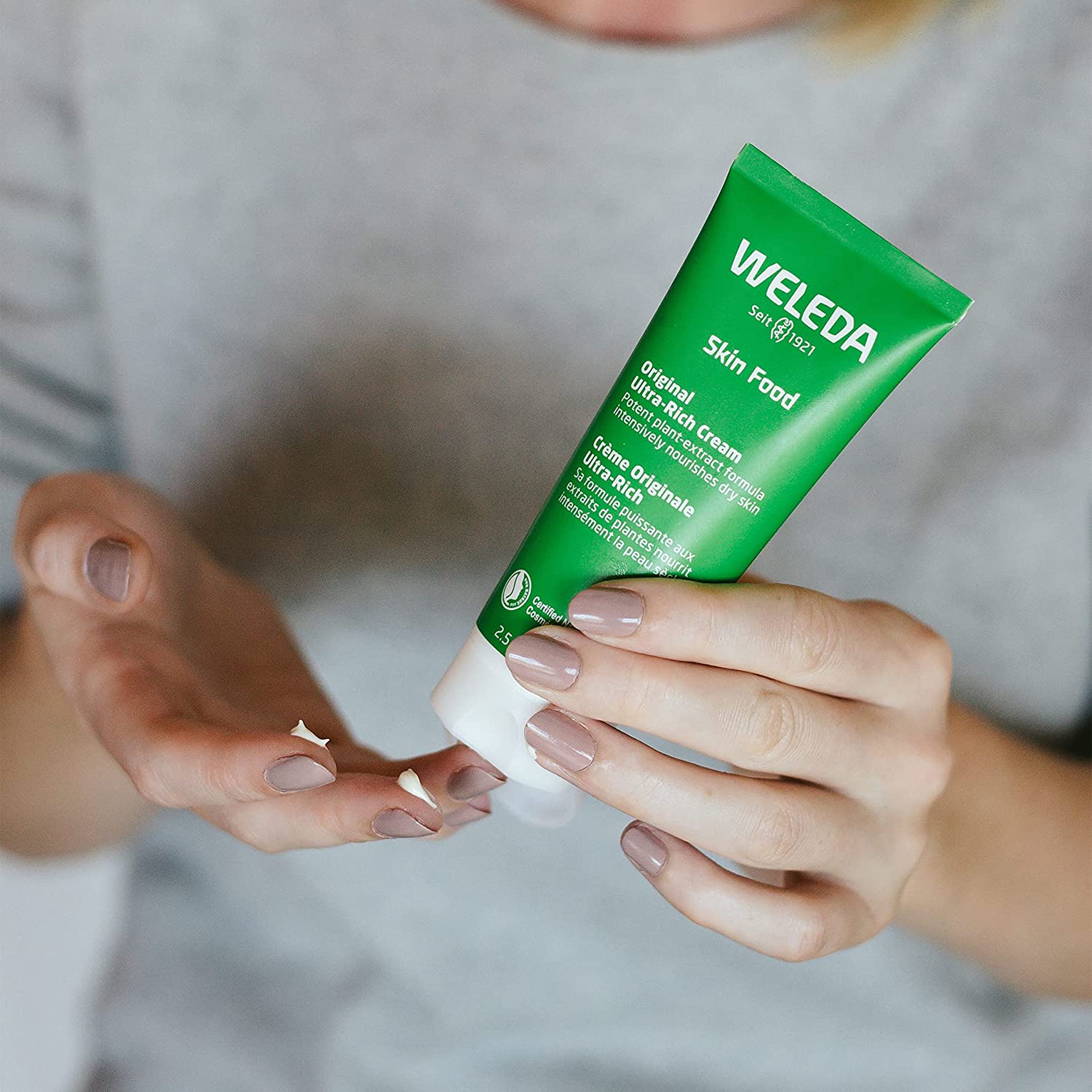 Weleda Skin Food Original Ultra-Rich Body Cream 2.5 液体盎司，富含植物的保湿霜，含三色堇、洋甘菊和金盏花