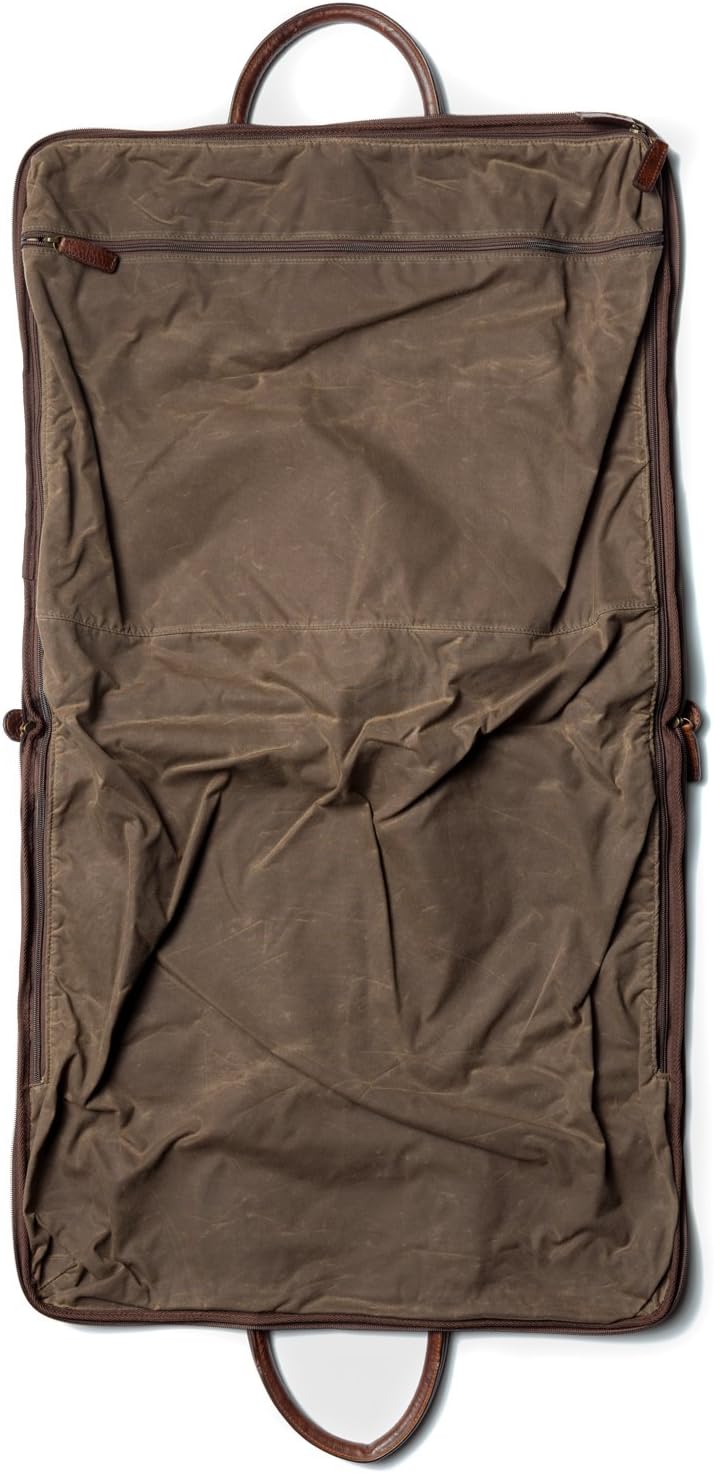Moore & Giles Gravely 服装袋 Ventile 橄榄色和泰坦研磨棕色
