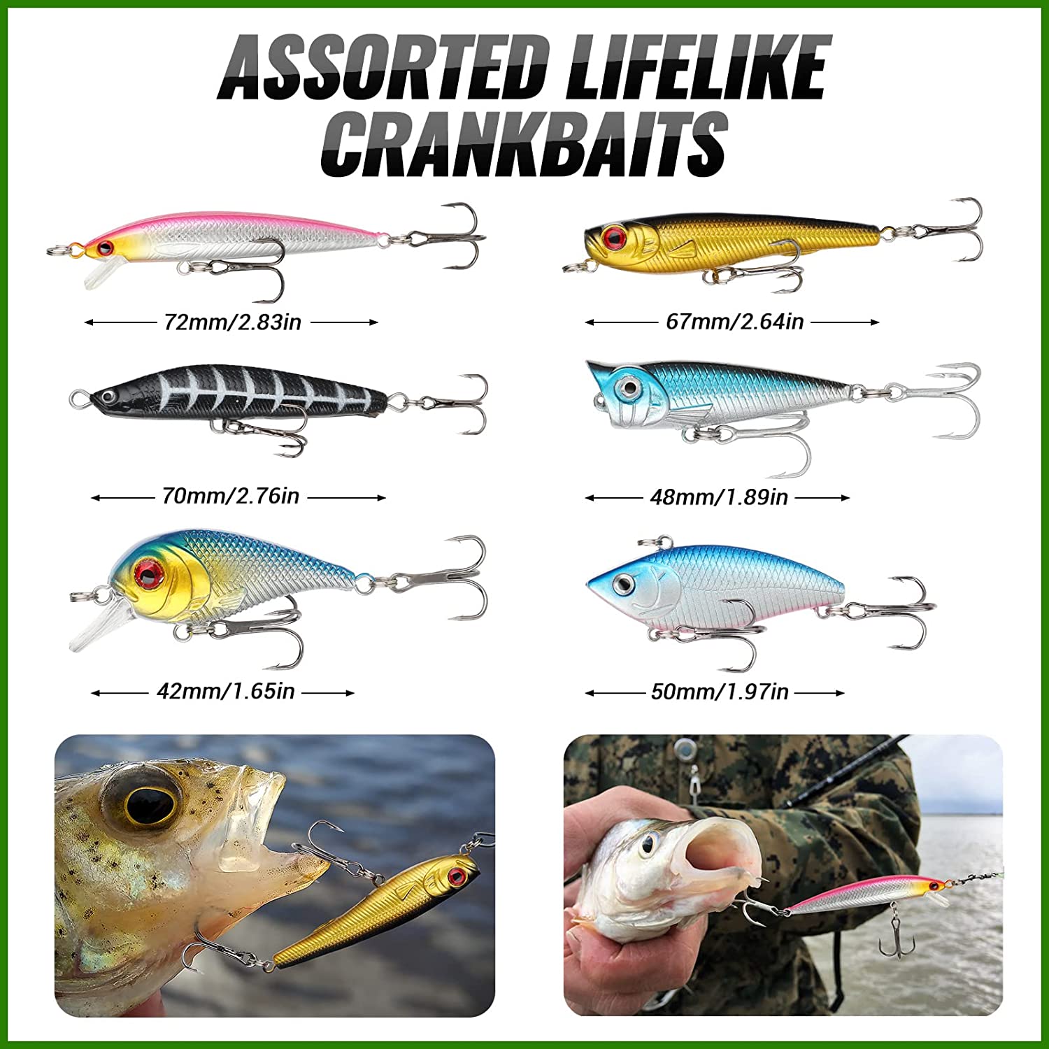 PLUSINNO 鱼饵鱼饵钓具，包括 Crankbaits、Spinnerbaits、塑料蠕虫、Jigs、Topwater Lures、Tackle Box 等渔具路亚套装，102/302 件鱼饵钓具