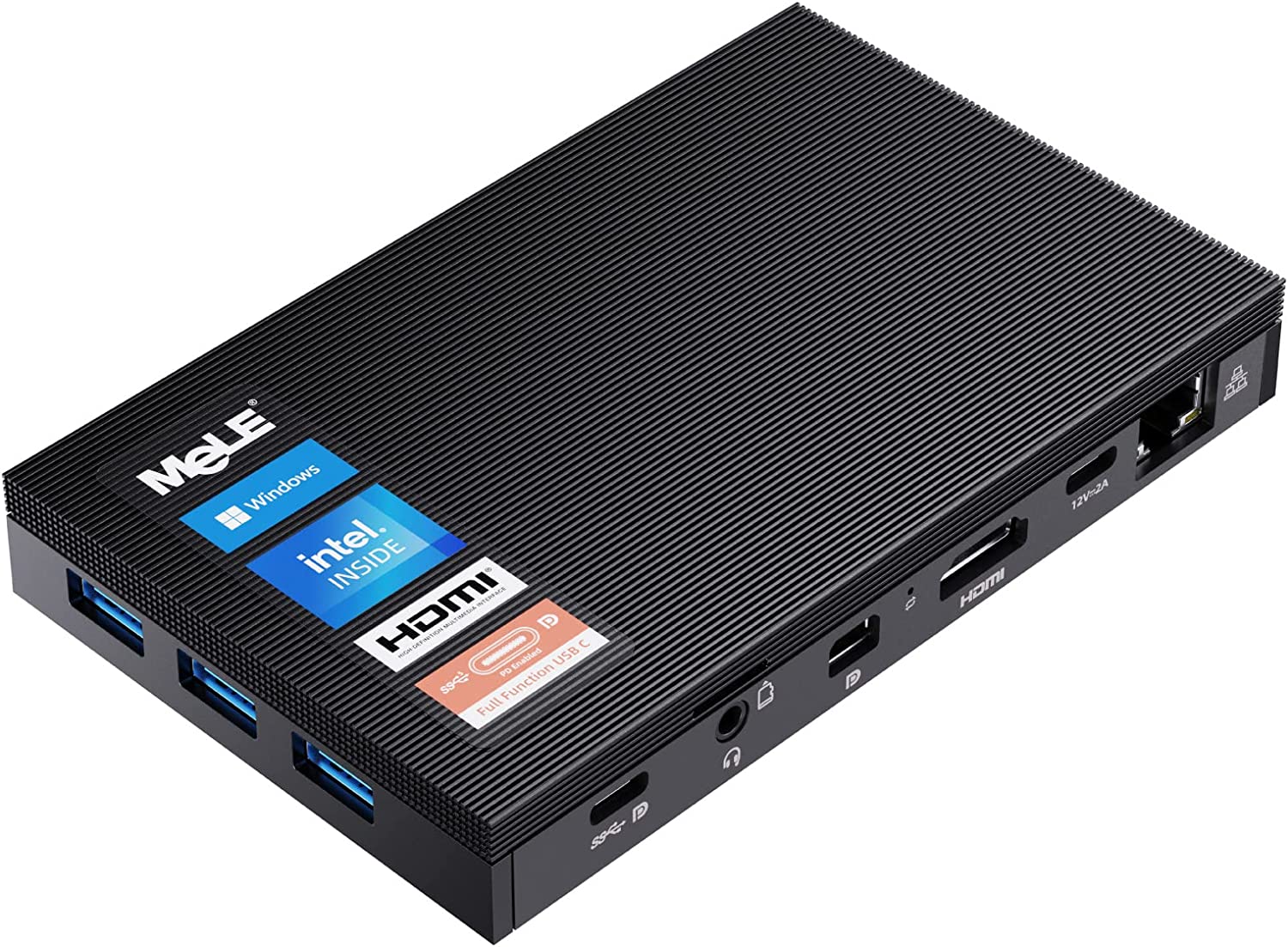 Mini PC 无风扇 Quieter2Q Windows 11 Pro Celeron J4125 8GB/512GB 小型台式电脑 Micro PC 支持 M.2 SSD 最高 4TB 双 HDMI 4K 2.4G/5G Wi-Fi 千兆以太网 BT4.2 Win 10,PXE,Plex VESA 安装