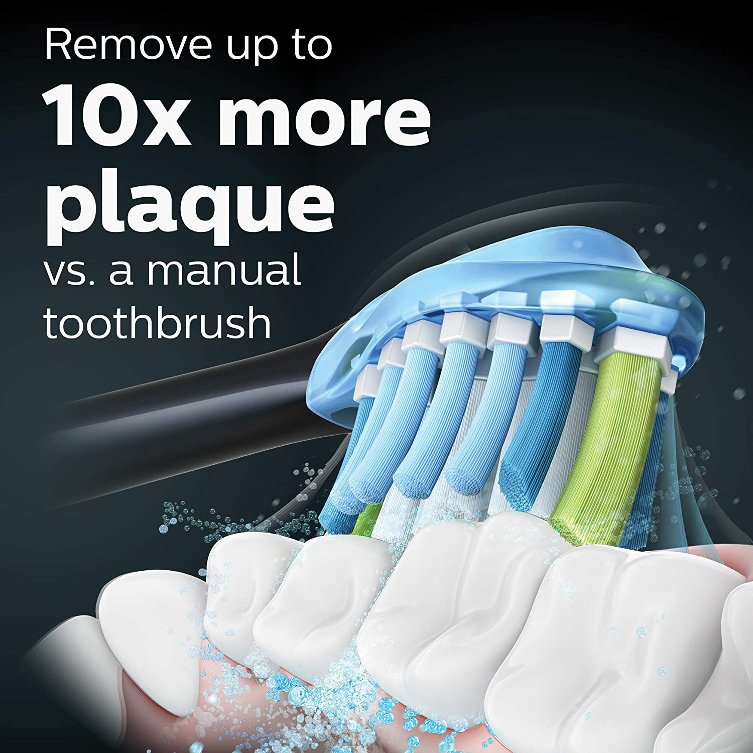 飞利浦 Sonicare ExpertClean 7500，可充电电动牙刷，黑色，HX9690/05