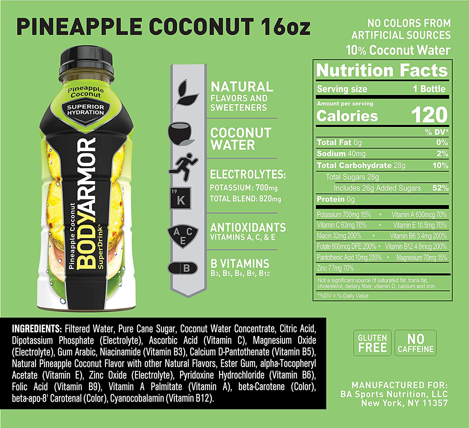 BODYARMOR 运动饮料运动饮料，遮光浆果，含维生素的天然香料，富含钾的电解质，非常适合运动员，16 液体盎司（12 件装）