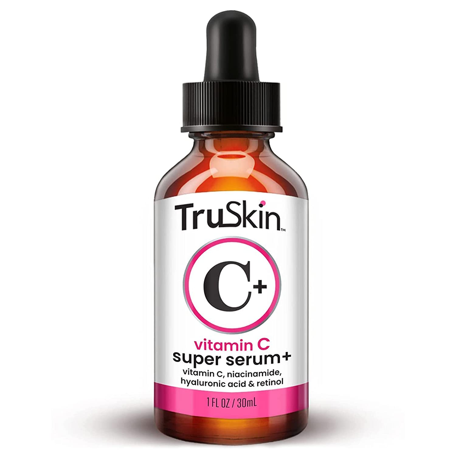 TruSkin 维生素 C-Plus 超级精华，抗衰老抗皱面部精华，含烟酰胺、视黄醇、透明质酸和水杨酸，1 盎司