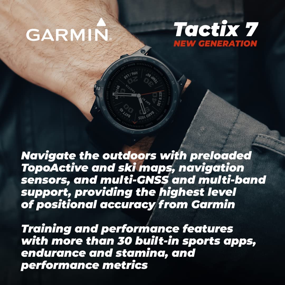 Wearable4U Garmin tactix 7 Pro GPS 战术智能手表套装（tactix 7 Pro，+黑色耳塞）