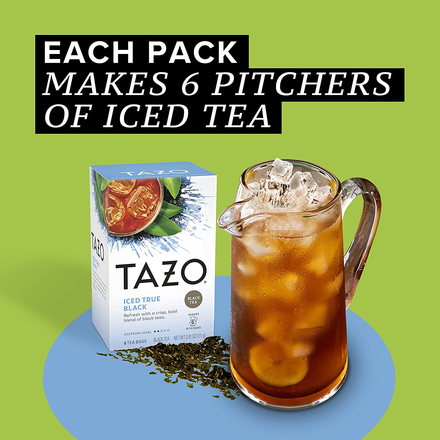 Tazo 茶袋，冰镇真黑，6 片装（4 件装）- 包装可能有所不同