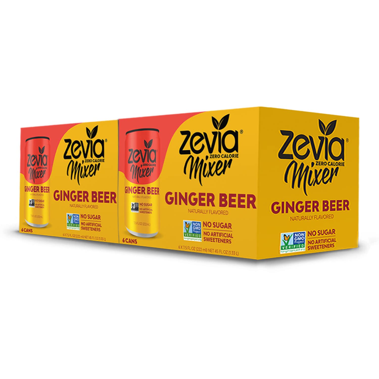 Zevia 零卡路里搅拌机，姜汁啤酒，7.5 盎司罐装（12 包）