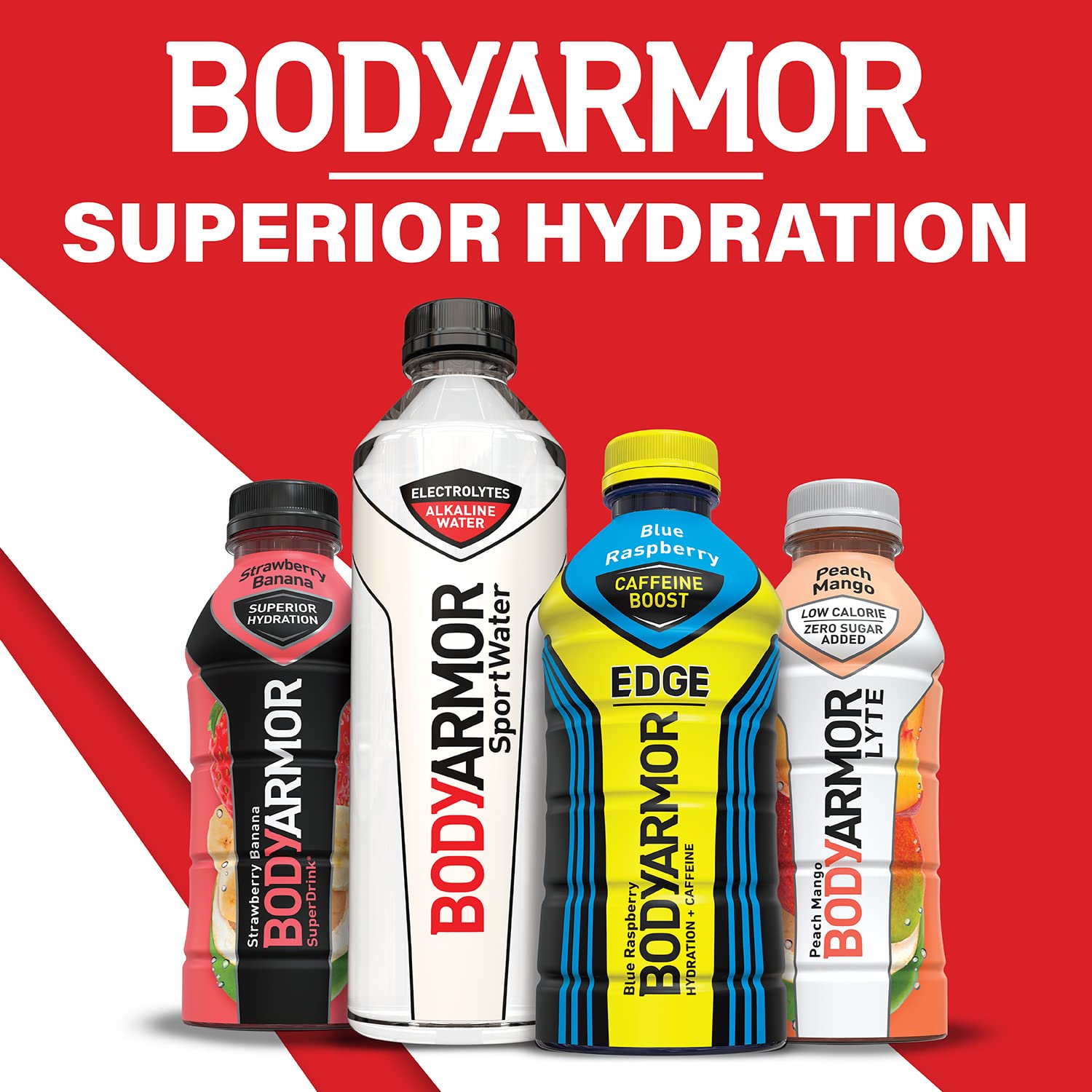 BODYARMOR LYTE 运动饮料低热量运动饮料，猕猴桃草莓，含维生素的天然香料，富含钾的电解质，非常适合运动员，16 液体盎司（12 件装）