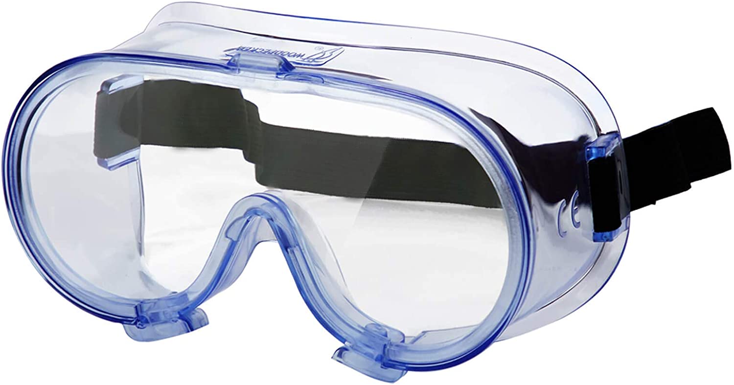 VAKKER 安全护目镜 FDA 注册，Z87.1 安全眼镜护眼-医用护目镜适合眼镜-男女通用超透明防护眼镜防护眼镜-实验室护目镜医疗防护
