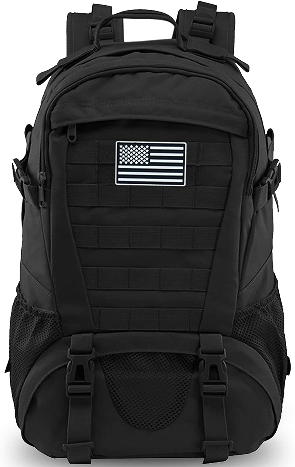Jueachy 男士远足战术背包 Molle 军用背包防水 30 升 EDC 包带美国国旗贴片