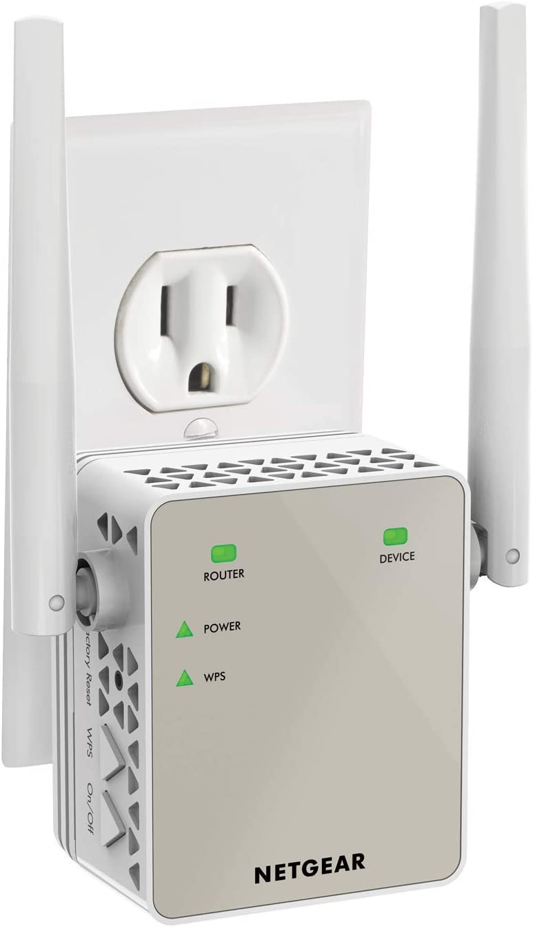 NETGEAR Wi-Fi 范围扩展器 EX3700 - 覆盖范围高达 1000 平方英尺和 15 台设备，配备 AC750 双频无线信号增强器和无线信号放大器中继器（高达 750Mbps 速度）和紧凑型壁式插头设计