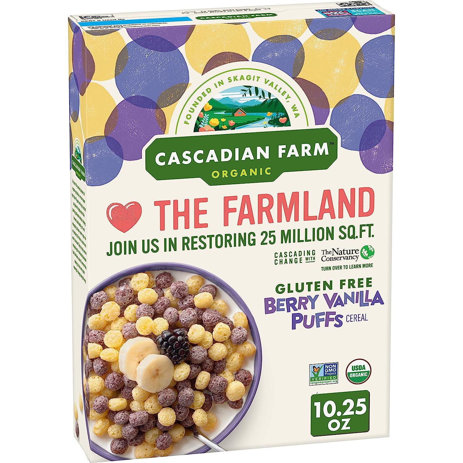 Cascadian Farm 有机浆果香草泡芙谷物，无麸质，10.25 盎司